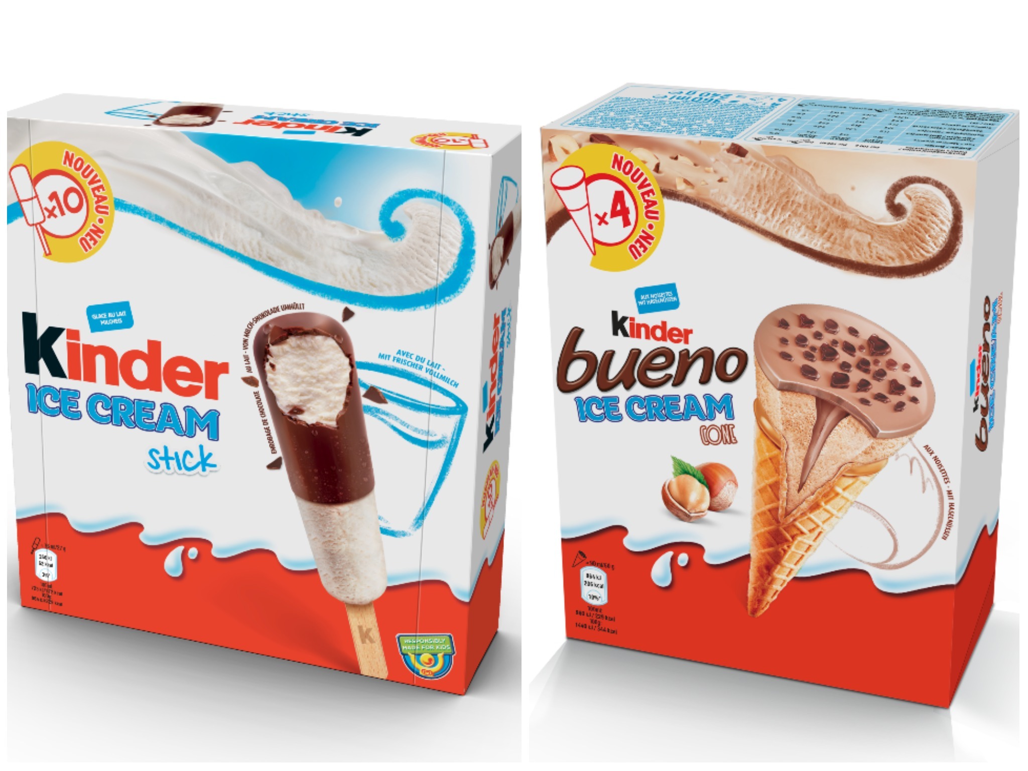 KinderEisFotoUnilever Die neuen Eis-Kreationen von Ferrero und Unilever. Fotos: Unilever
