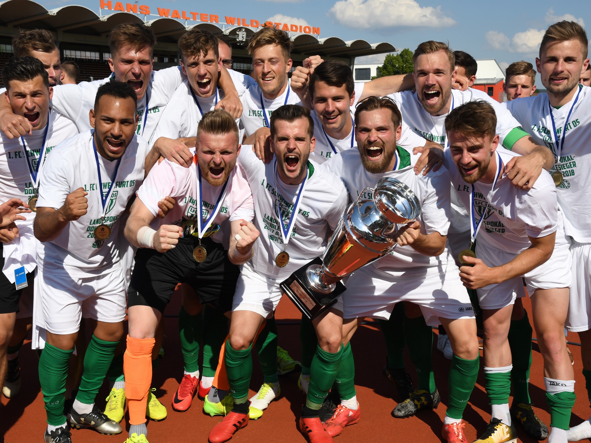 Siegerjubel_Toto-Pokal-Sieg Die Schnüdel holten sich den Toto-Pokal Sieg 2018! Foto: Bayerischer Fußball–Verband e.V.