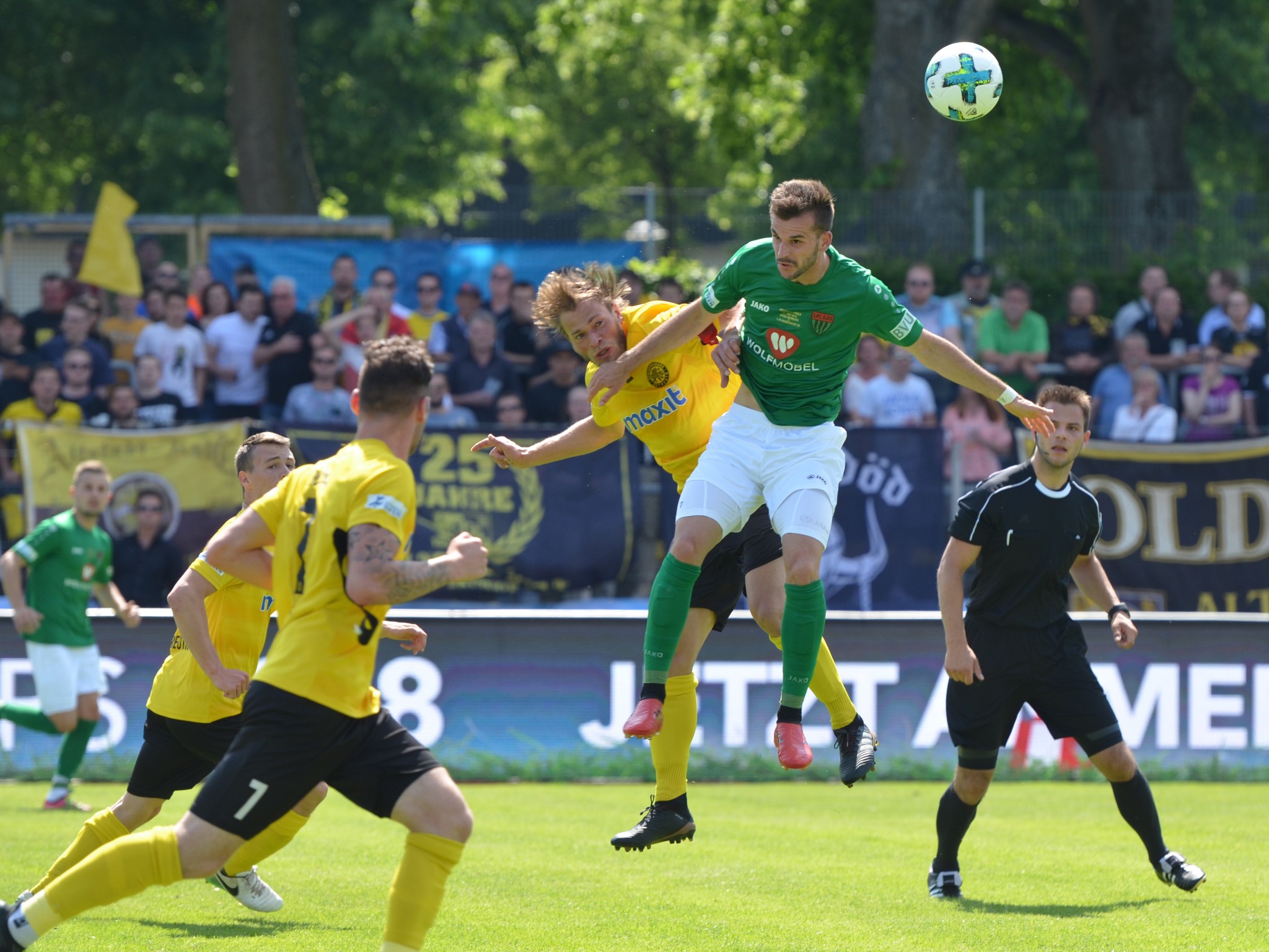 Spielszene im Toto-Pokal Finale 1.FC Schweinfurt 05 gegen Bayreuth. Foto: Bayerischer Fußball–Verband e.V.