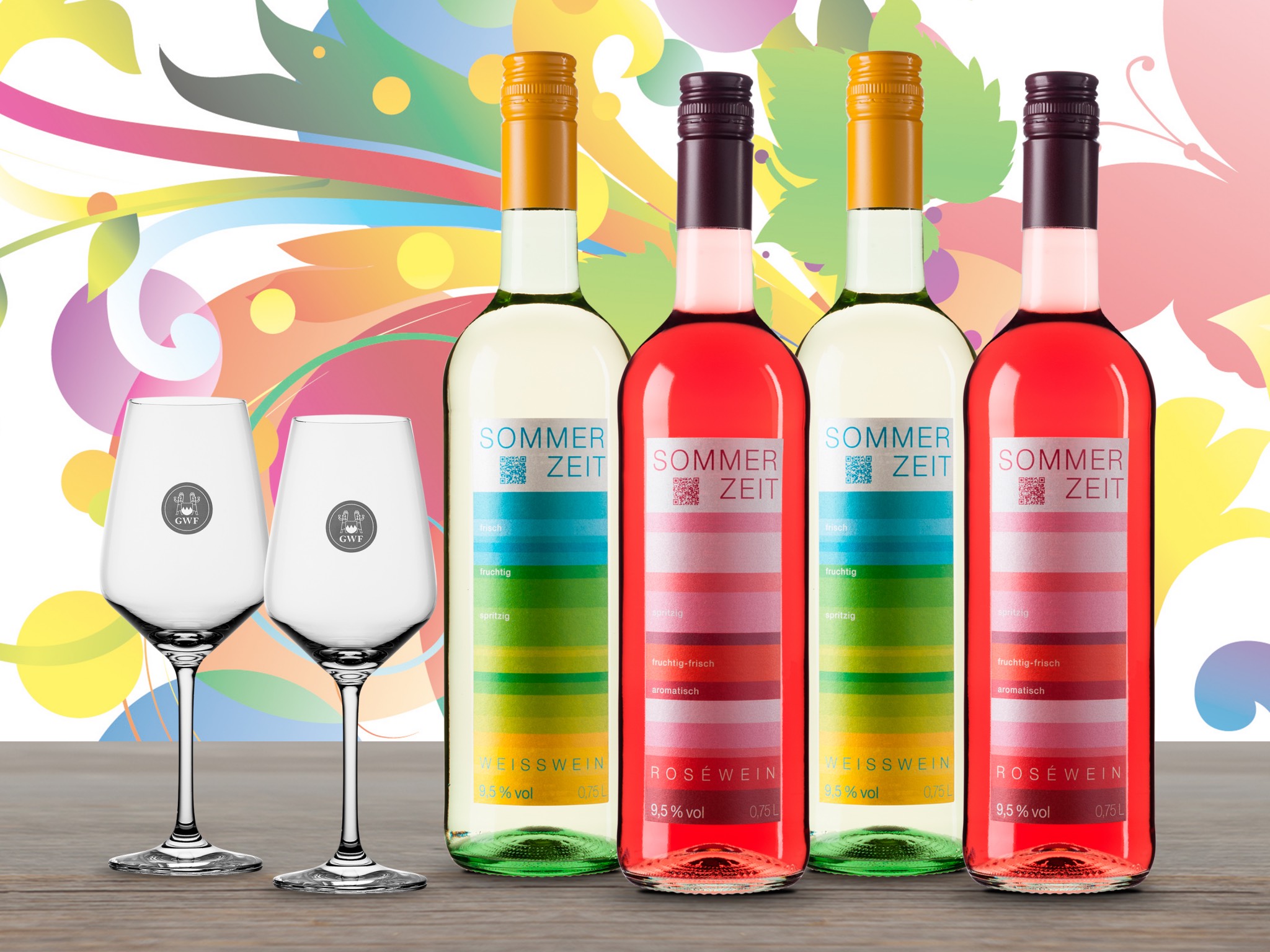 Exklusives SOMMERZEIT-Weinpaket. Grafik: GWF / Dominik Ziegler