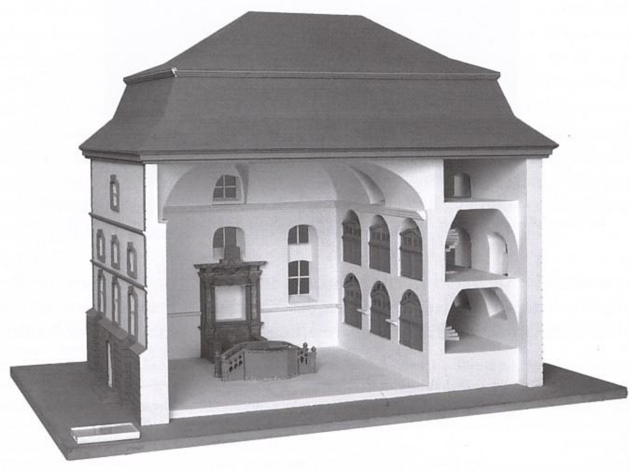 Ein Querschnitt der Heidingsfelder Synagoge. Archiv: Willi Dürrnagel