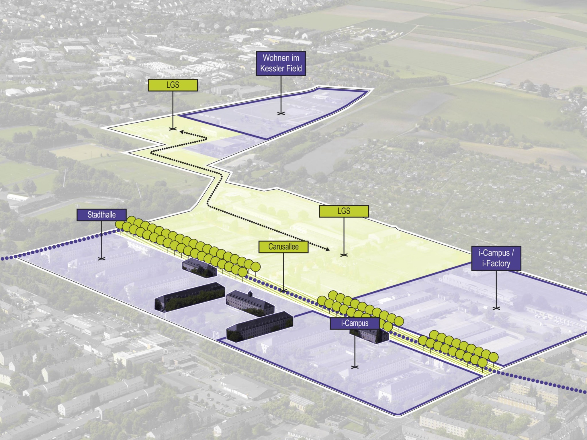 Konzept zur langfristigen Nutzung des Geländes. Grafik: Stadt Schweinfurt