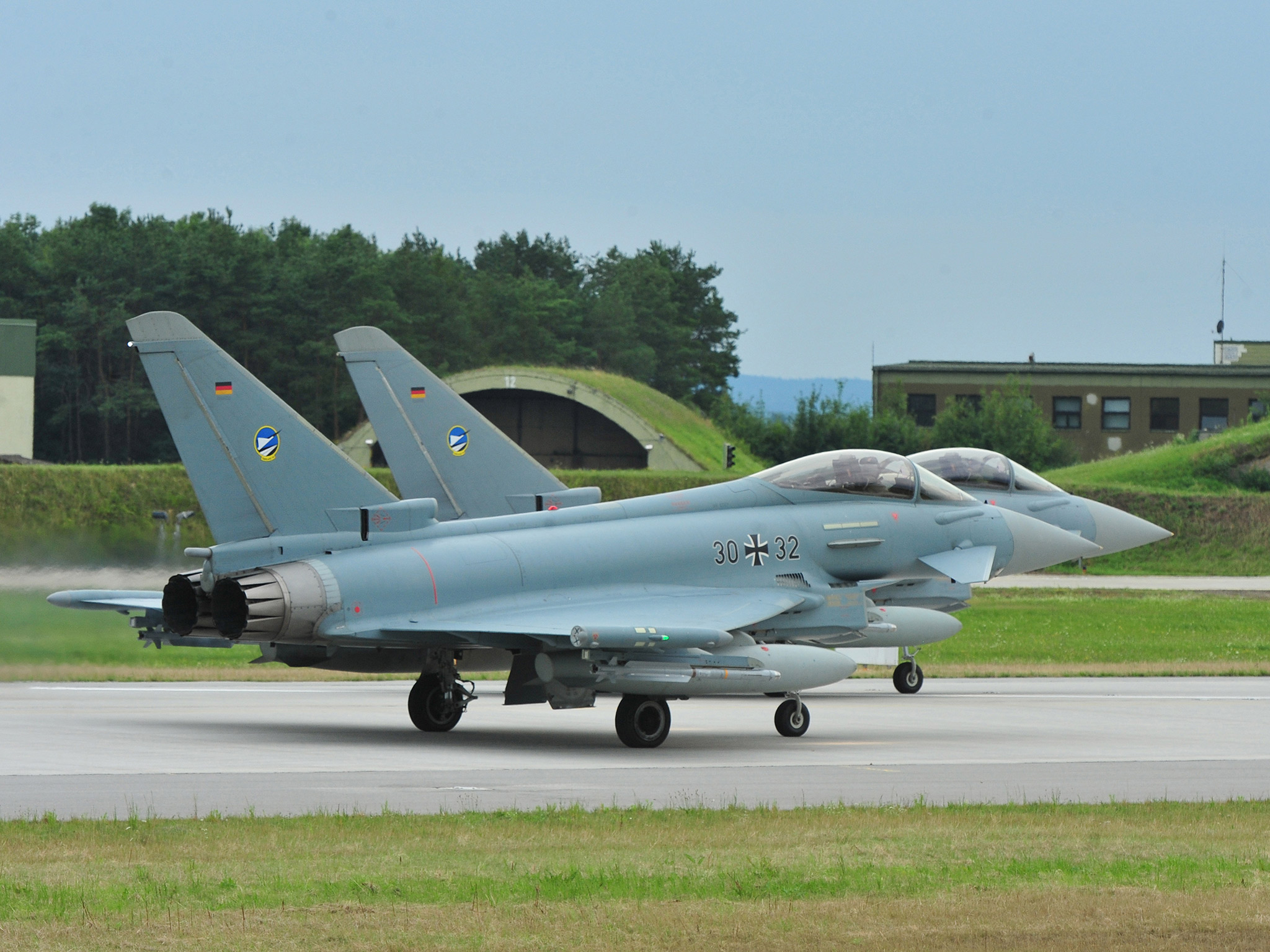 Die Eurofighter der Alarmrotte des Taktischen Luftwaffengeschwaders 74 aus Neuburg a.d.D. Foto: Luftwaffe / Schulze