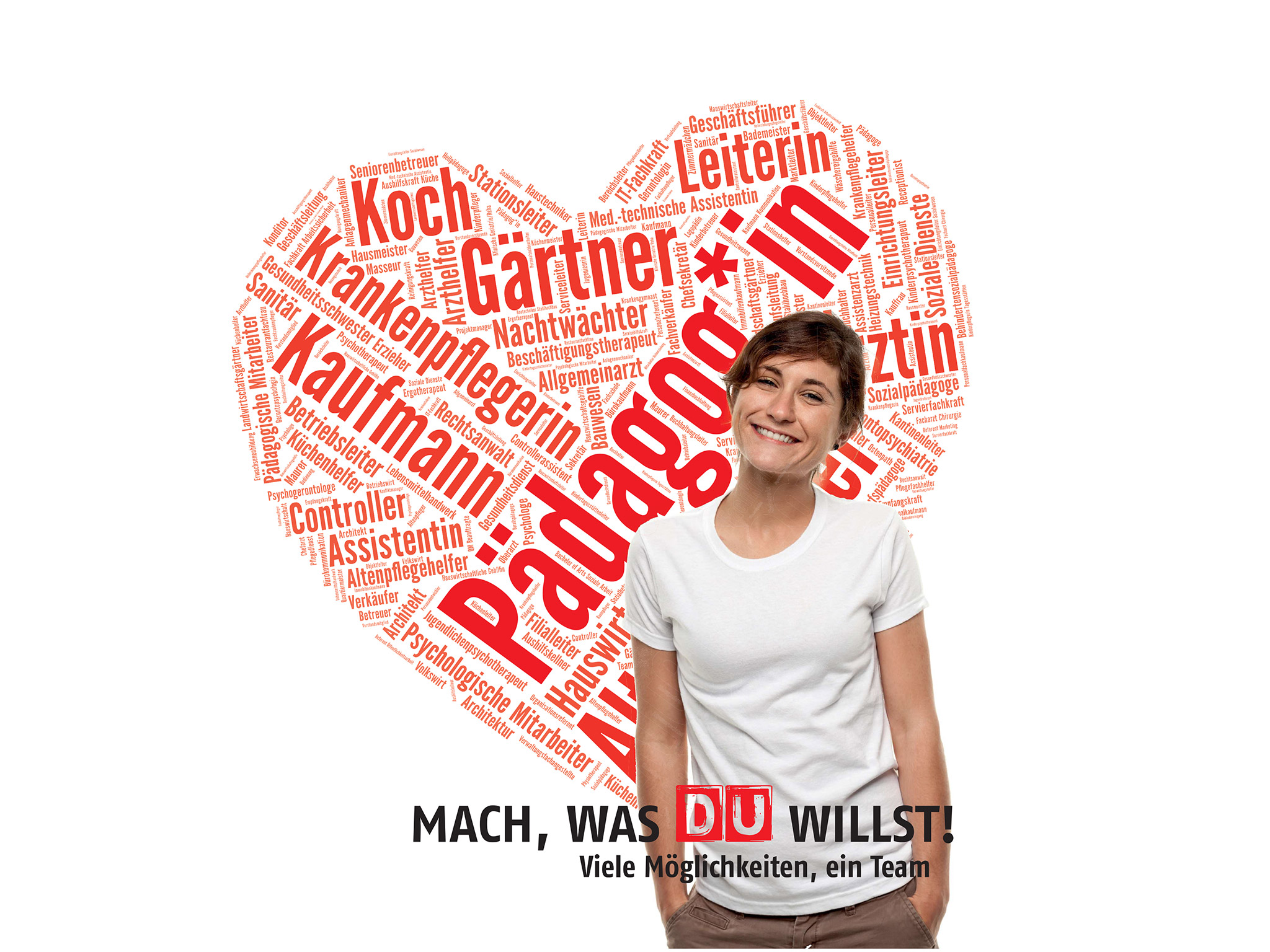Bei der AWO gibt es viel mehr Berufe als man denkt!. Foto: AWO Unterfranken
