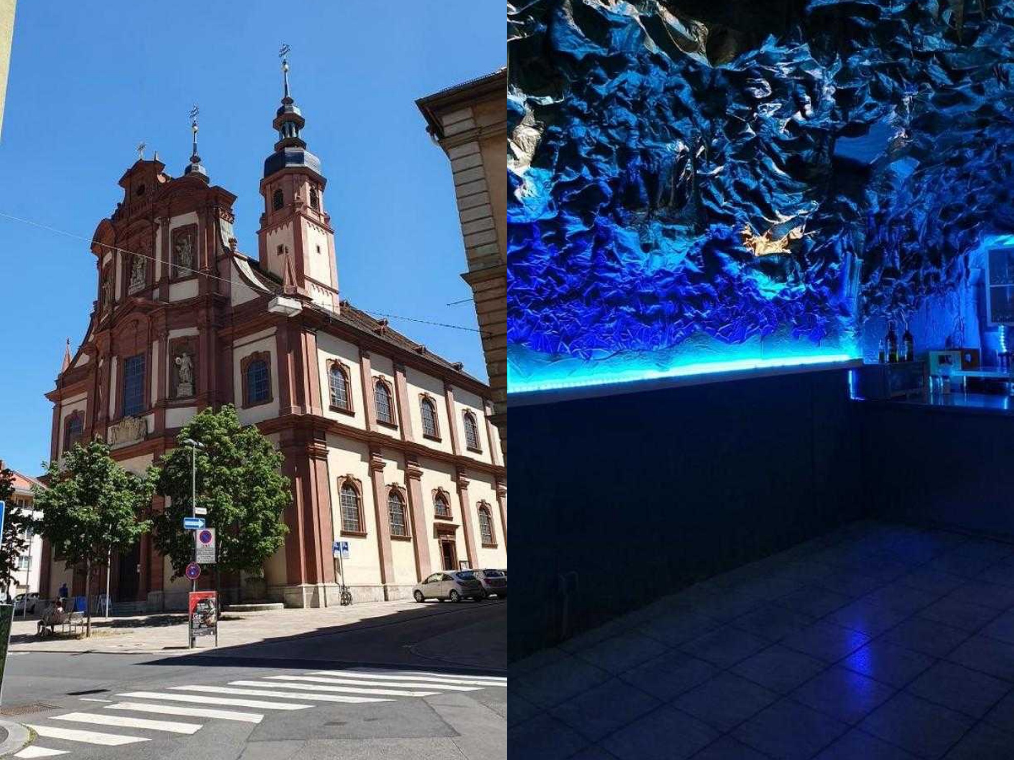 Die Kirche St. Peter und Paul und die älteste Pizzeria Deutschlands gehören zum Peter Viertel. Foto: Jessica Hänse/ Sarah Willer