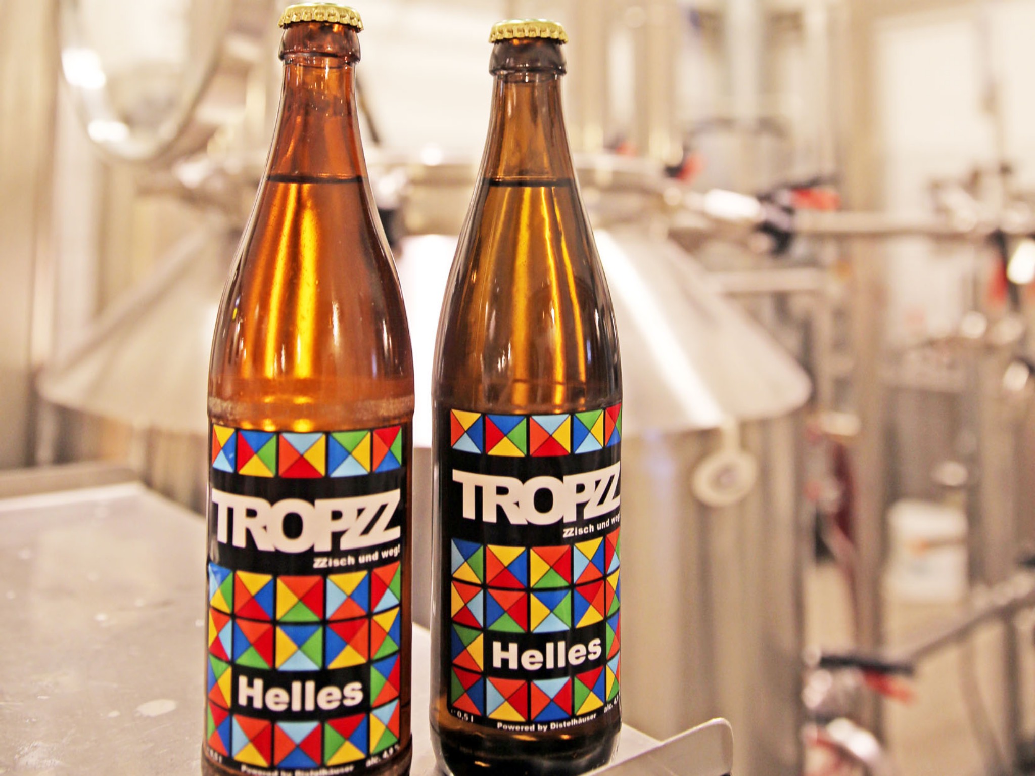 Abgefülltes Tropzz Bier. Foto: Malte Schroth