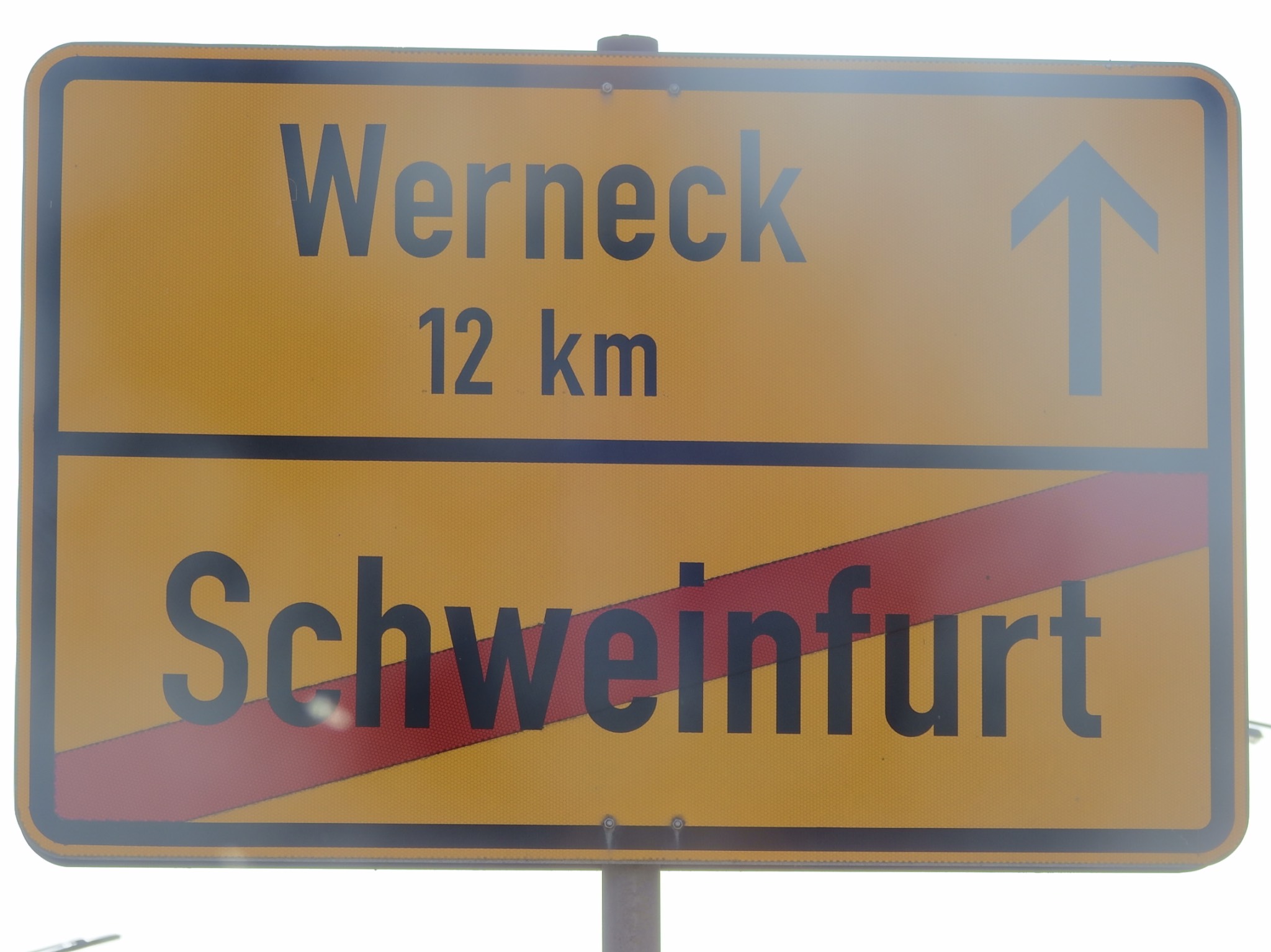 Ortsausgang_Schweinfurt_Schild Ortsausgangschild von Schweinfurt. Foto: Dirk Flieger