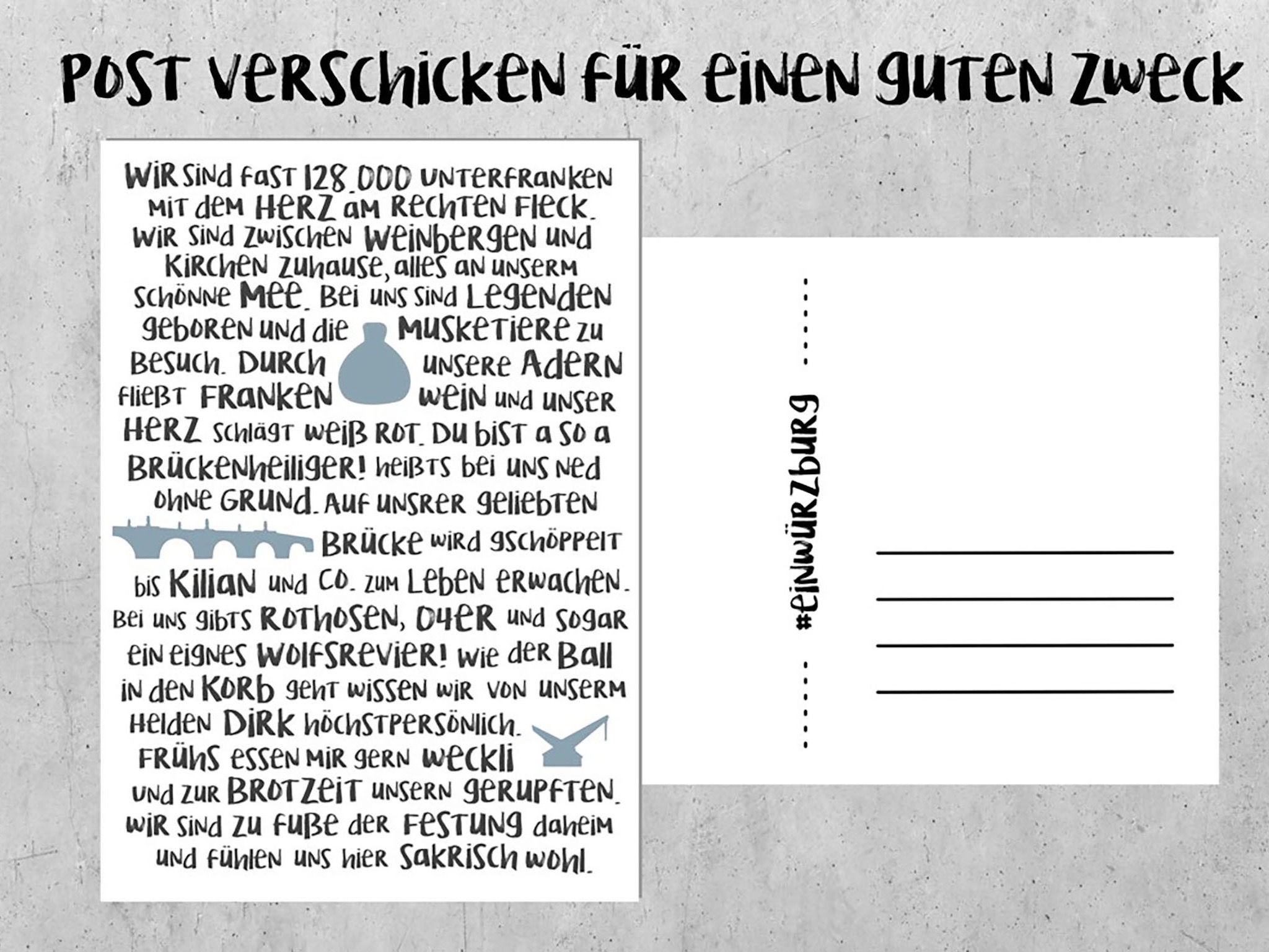 Mit dem Versand der Postkarte wird das Pflege-Personal der Würzburger Kliniken unterstützt. Foto: Magdalena Ulsamer