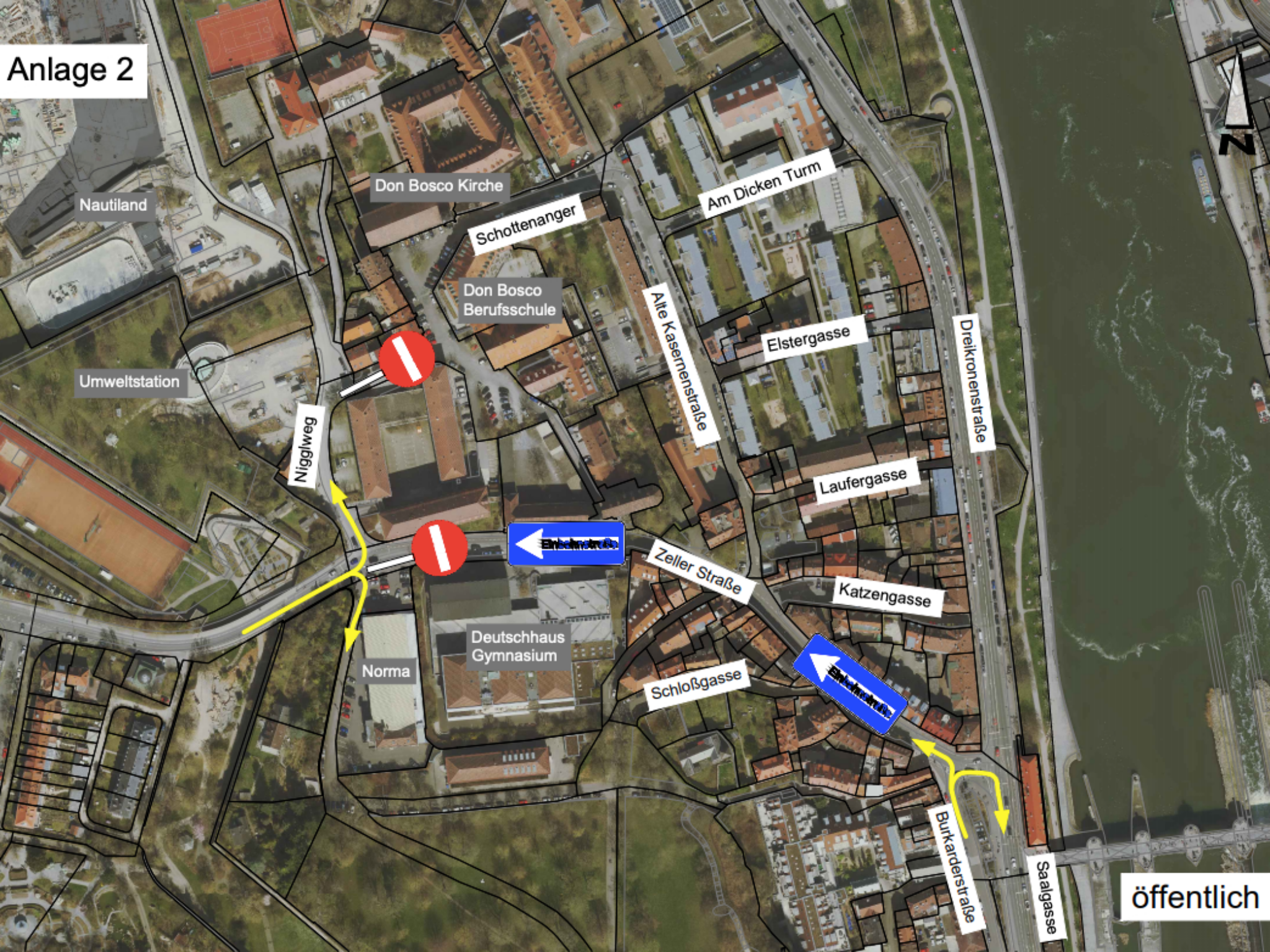 Die Zeller Straße soll bergauf zur Einbahnstraße werden. Grafik: Stadt Würzburg