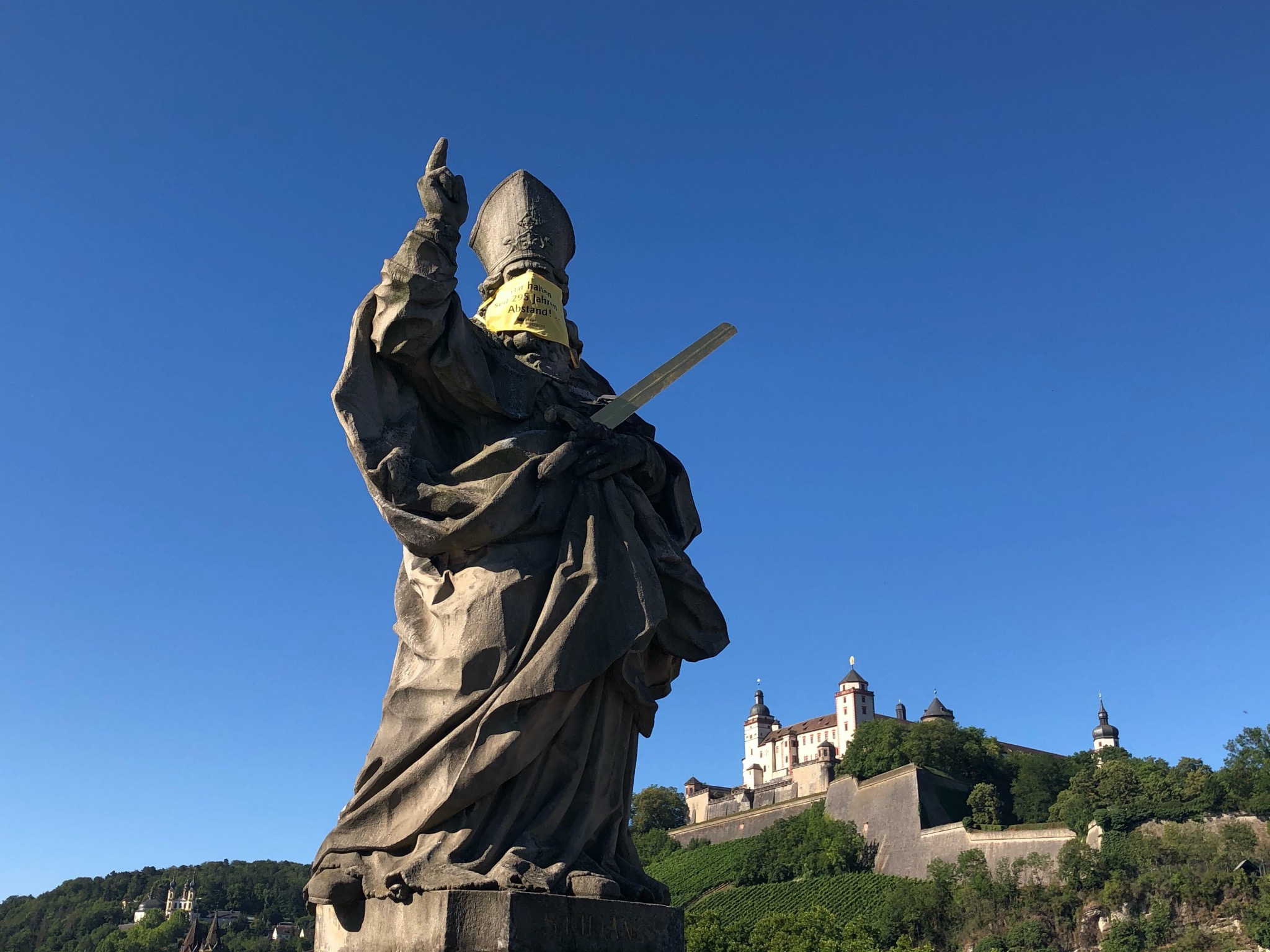 Hl. Kilian mit Mund-Nasen-Schutz. Foto: Katharina Kraus