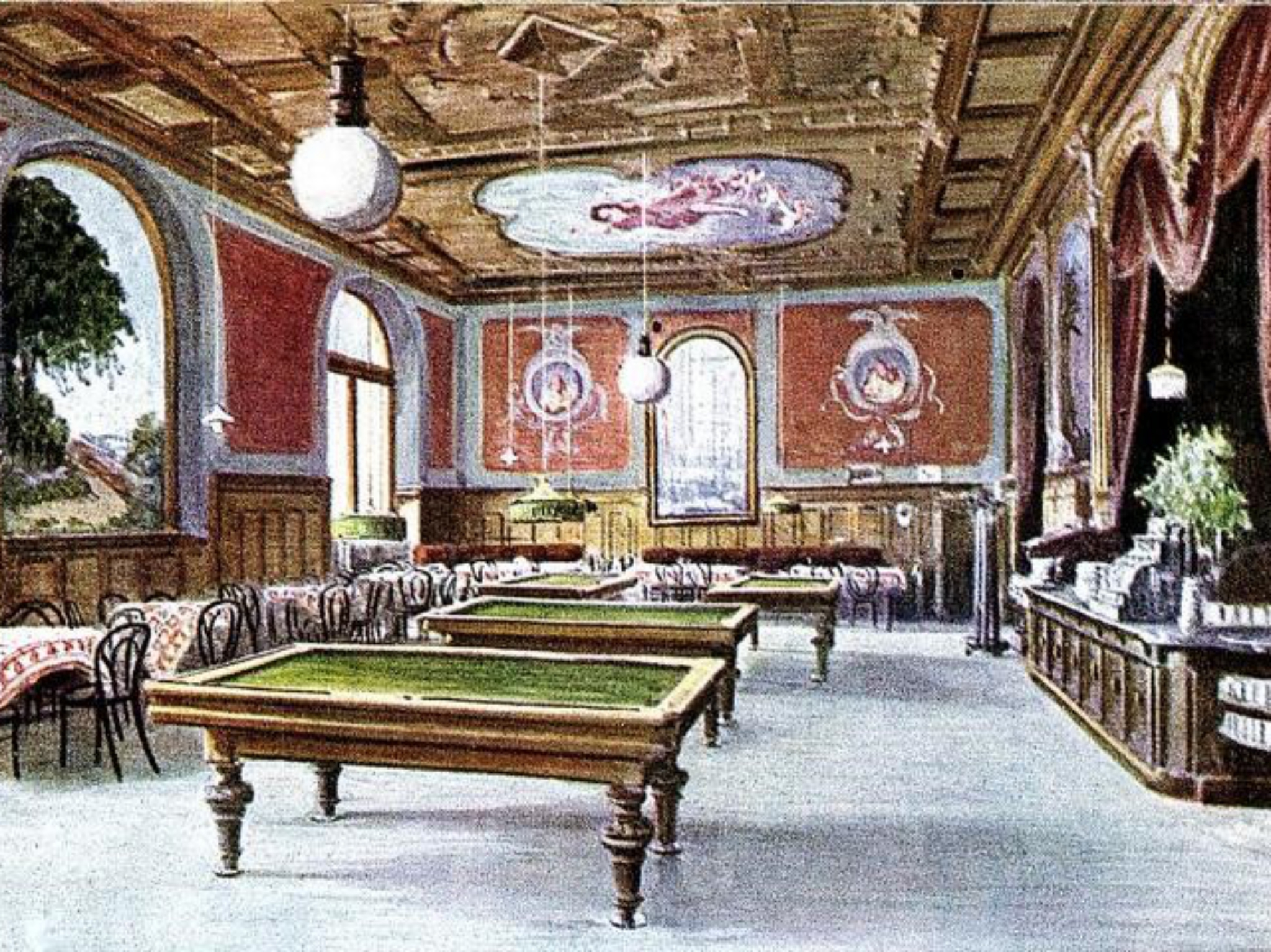 Billiardtische im Alhambra. Archiv: Willi Dürrnagel.