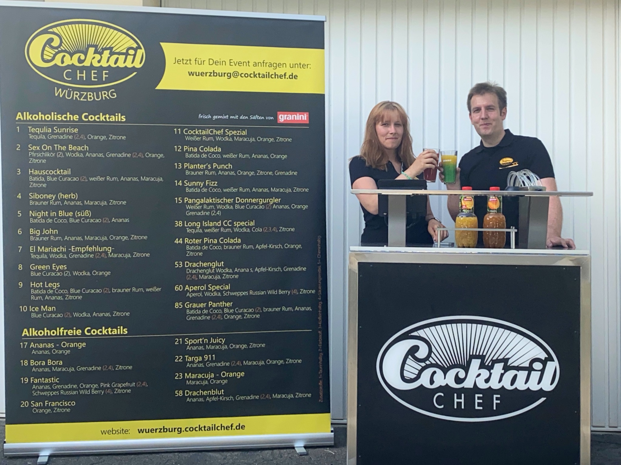 Cocktailchef_Wü Lena Schneider und Matthias Dürrnagel betreiben Würzburgs erste Cocktailmaschine. Foto: Cocktailchef Würzburg