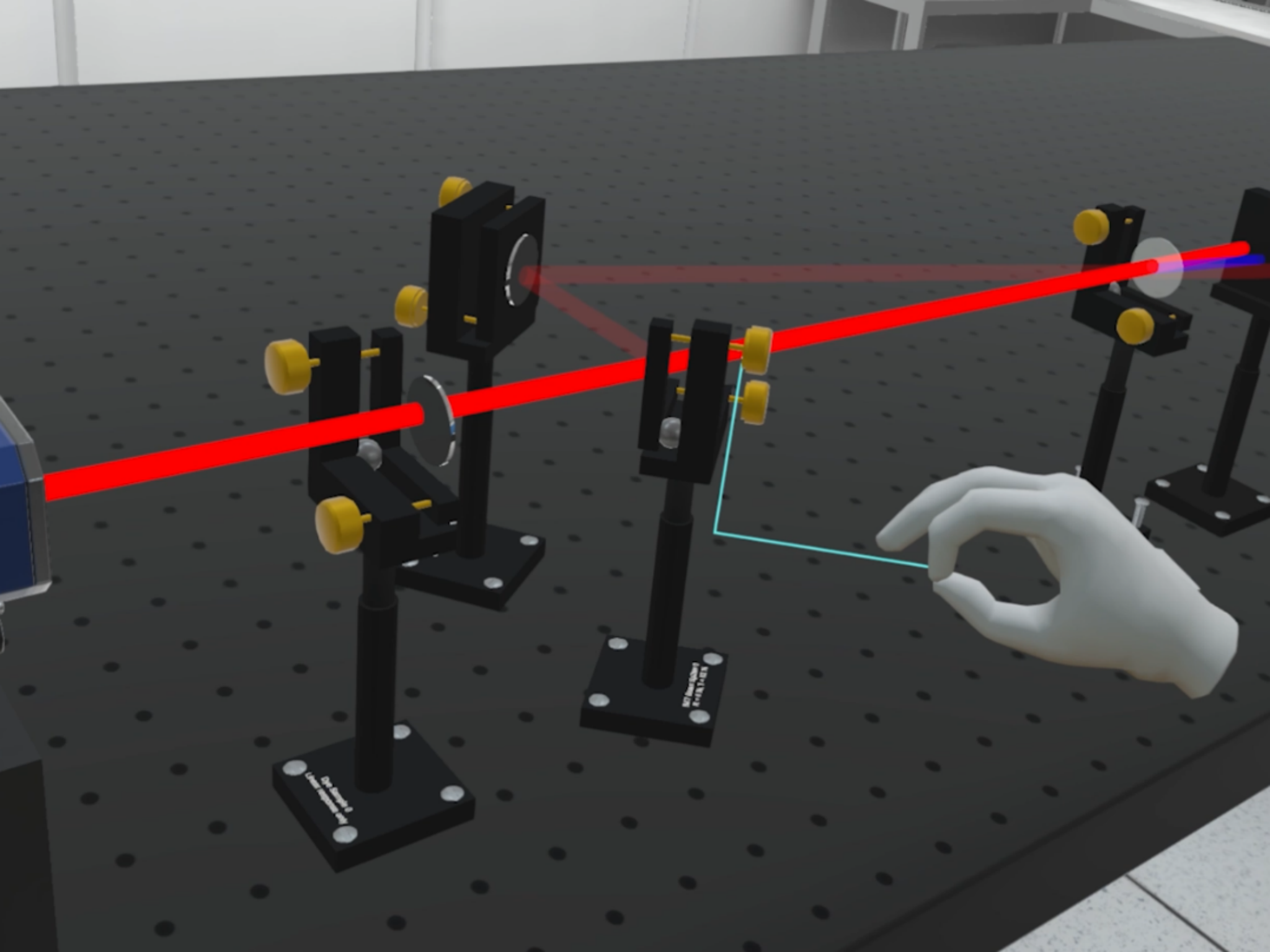 femtoPro Blick ins virtuelle Labor: Zum Bildausschnitt ist ein zweiminütiger Videofilm des virtuellen Laser-Labors unter https://go.uniwue.de/femtopro verfügbar. Foto: Stefan Müller / Universität Würzburg