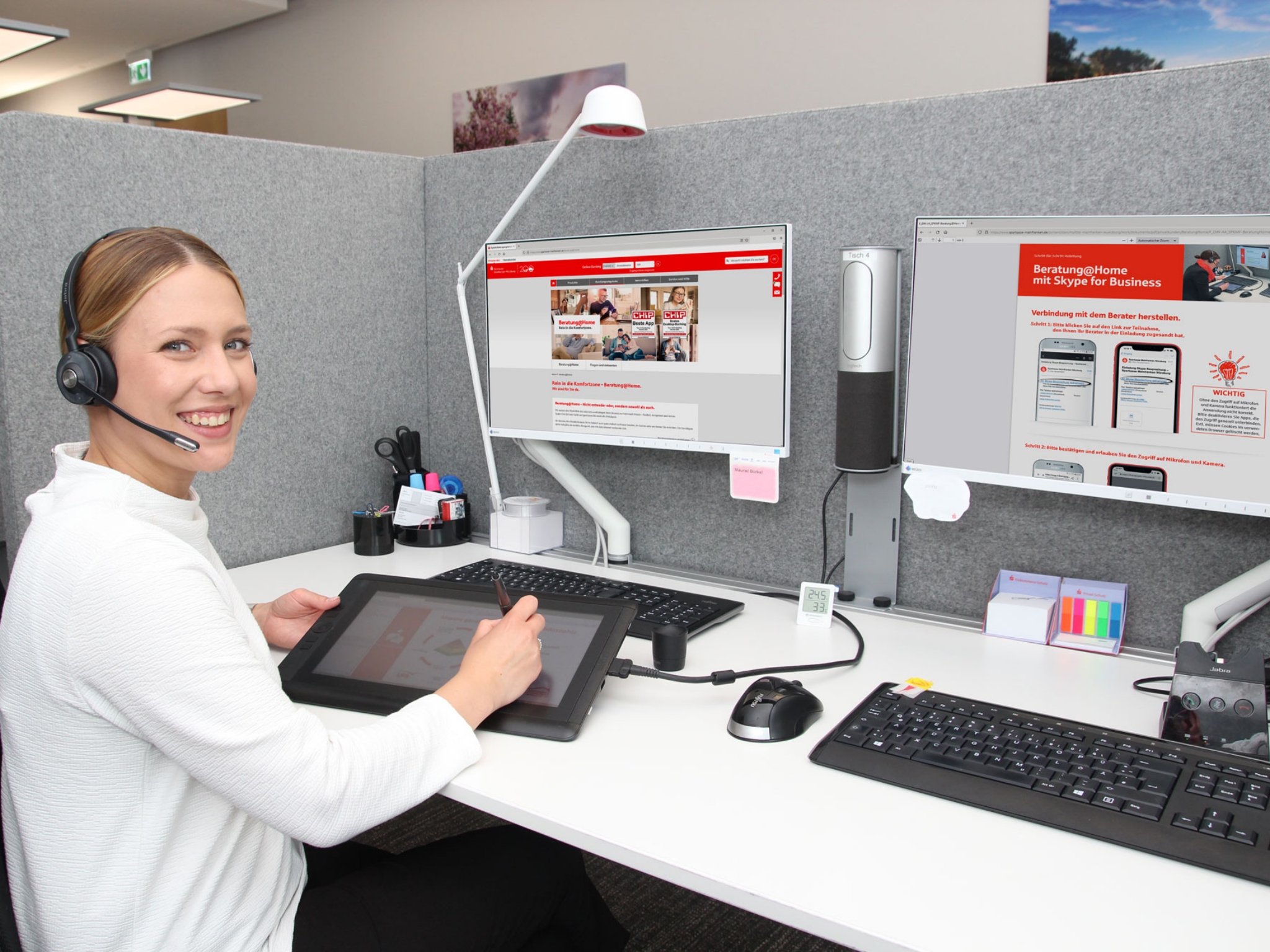 Es gibt viele digitale Beratungsmöglichkeiten - per Chat, Telefon oder Screensharing. Foto: Sparkasse Mainfranken Würzburg