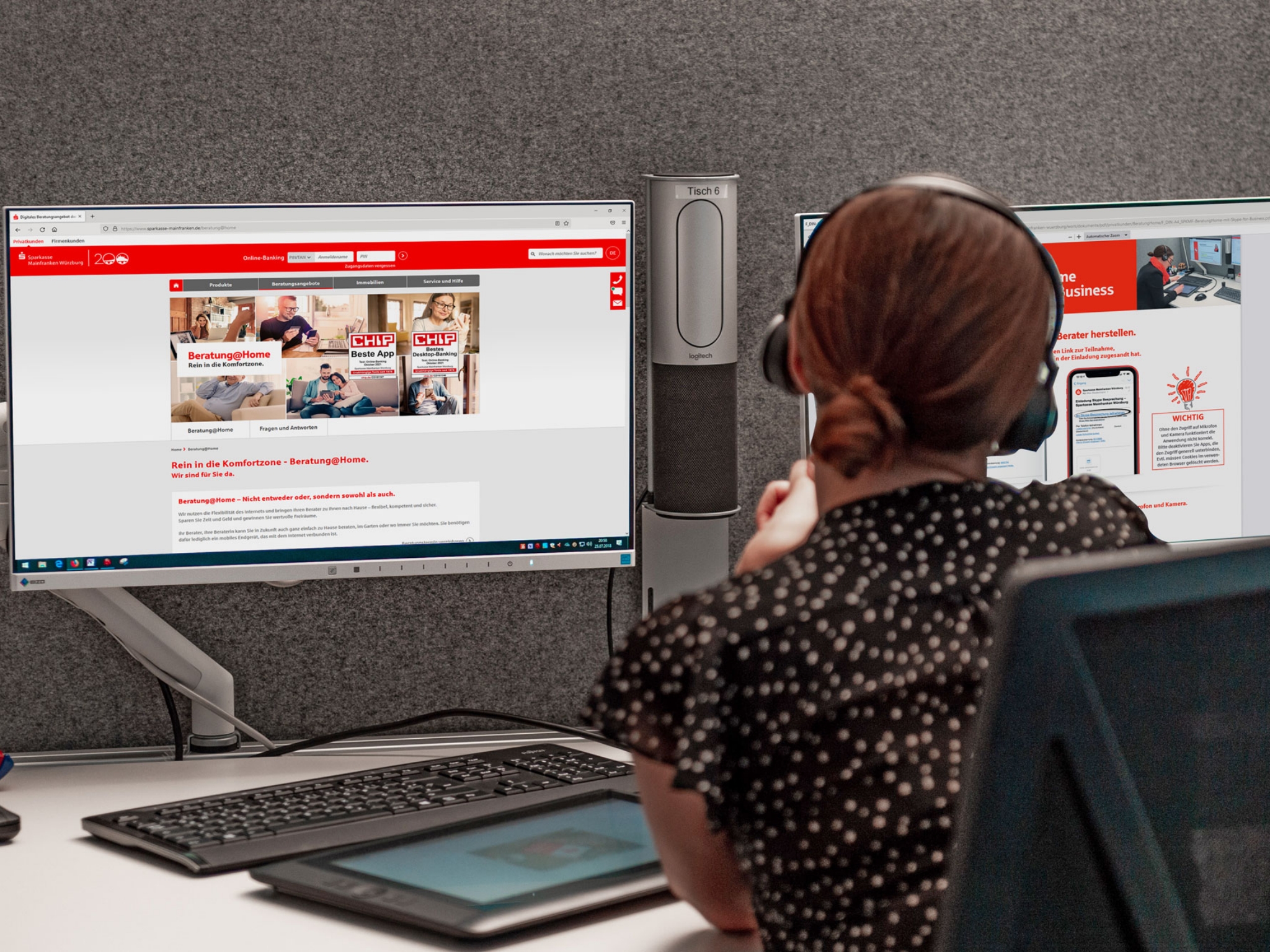 2018_07_25_Sparkasse_Kundenservicecenter_Einweihung_1 Von Zuhause aus beraten lassen - ganz einfach mit Beratung@Home. Foto: Sparkasse Mainfranken Würzburg