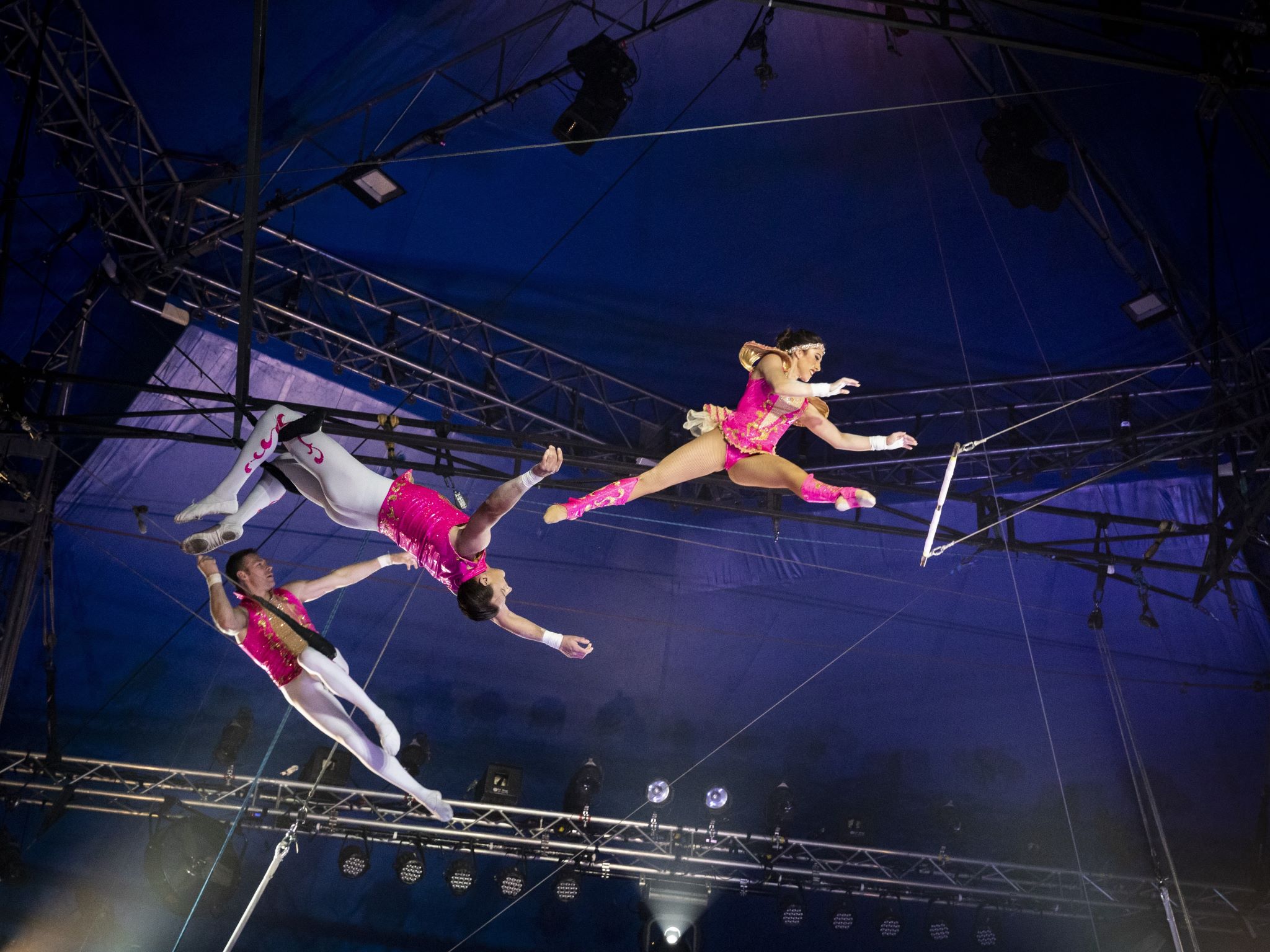 Circus Krone_FlyingTabares Die Flying Tabares bieten Akrobatik-Kunst vom Feinsten am gigantischen Doppelflug-Trapez. Foto: Circus Krone