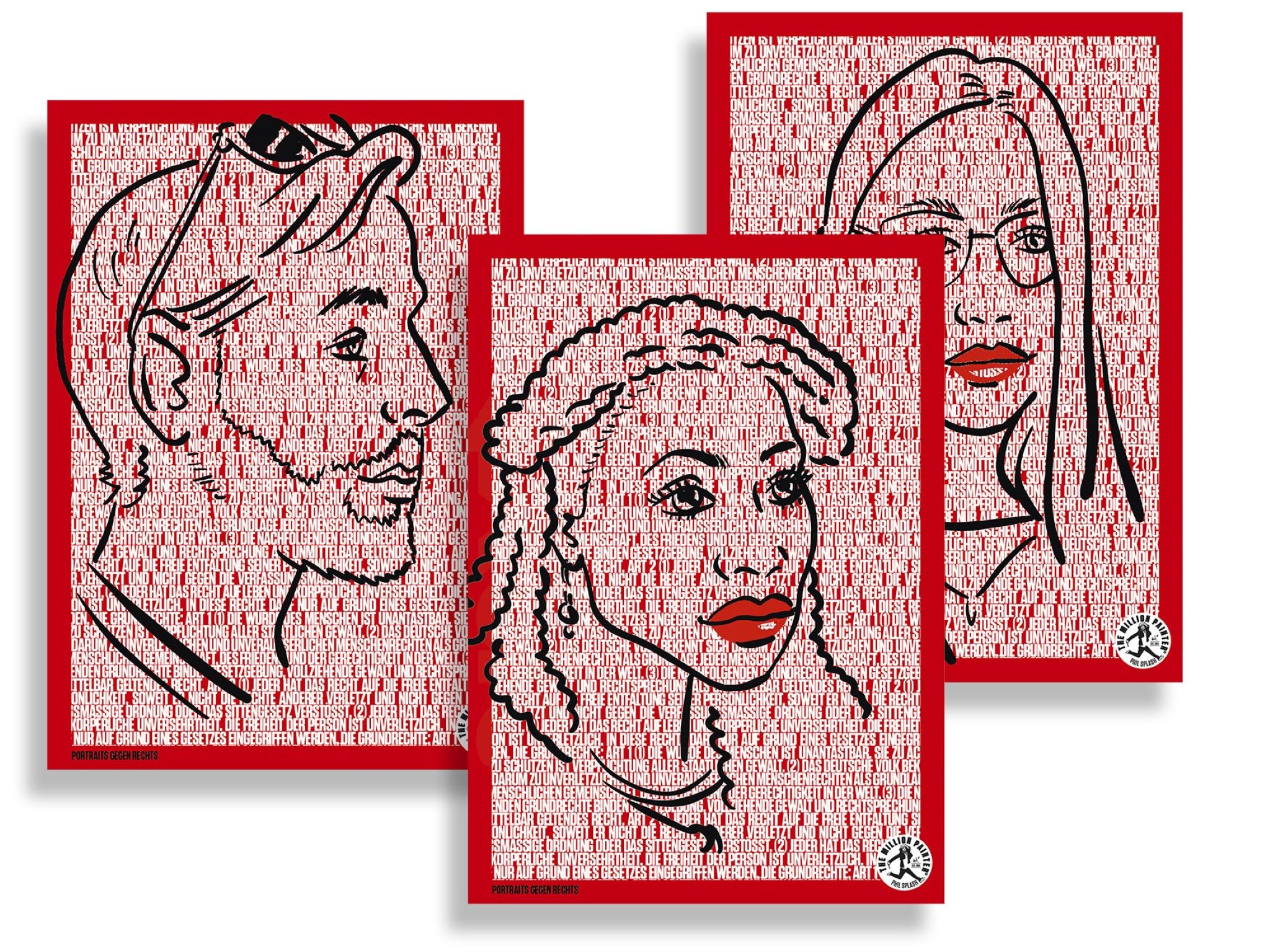 Mit der Kunsaktion "Portraits gegen Rechts" möchte Phil Splash ein Zeichen gegen jede Art von Fremdenhass setzen. Foto: Phil Splash