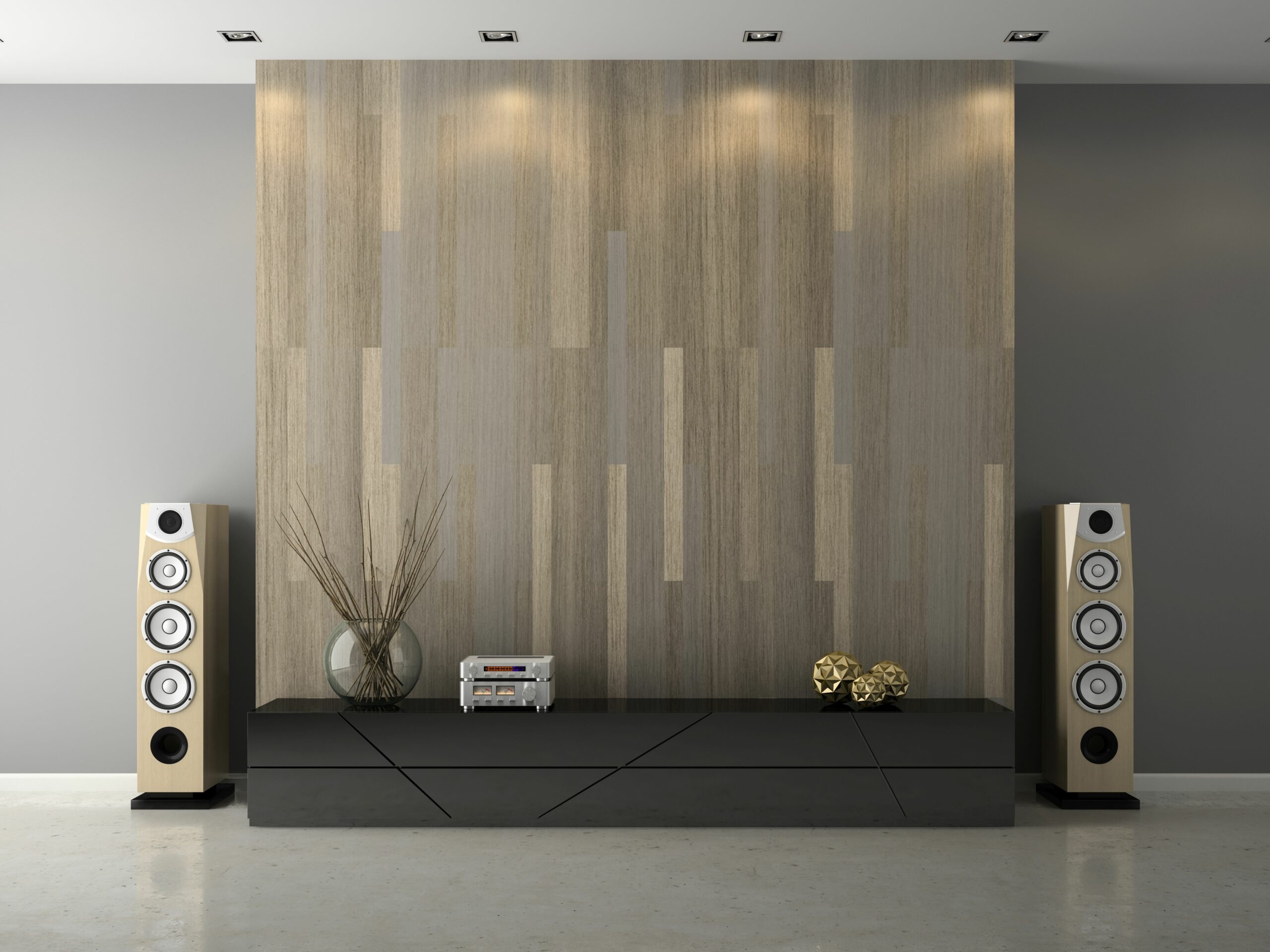 Interior of modern design room 3D rendering