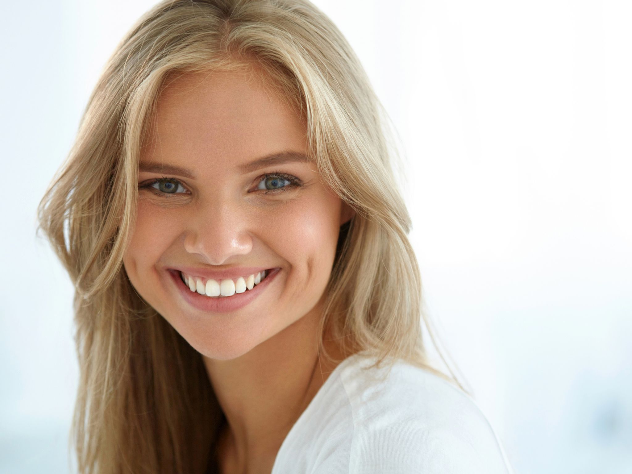 Beauty Woman Portrait. Girl With Beautiful Face Smiling