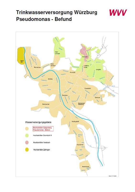 Die Trinkwasserversorgung in Würzburg. Grafik: WVV