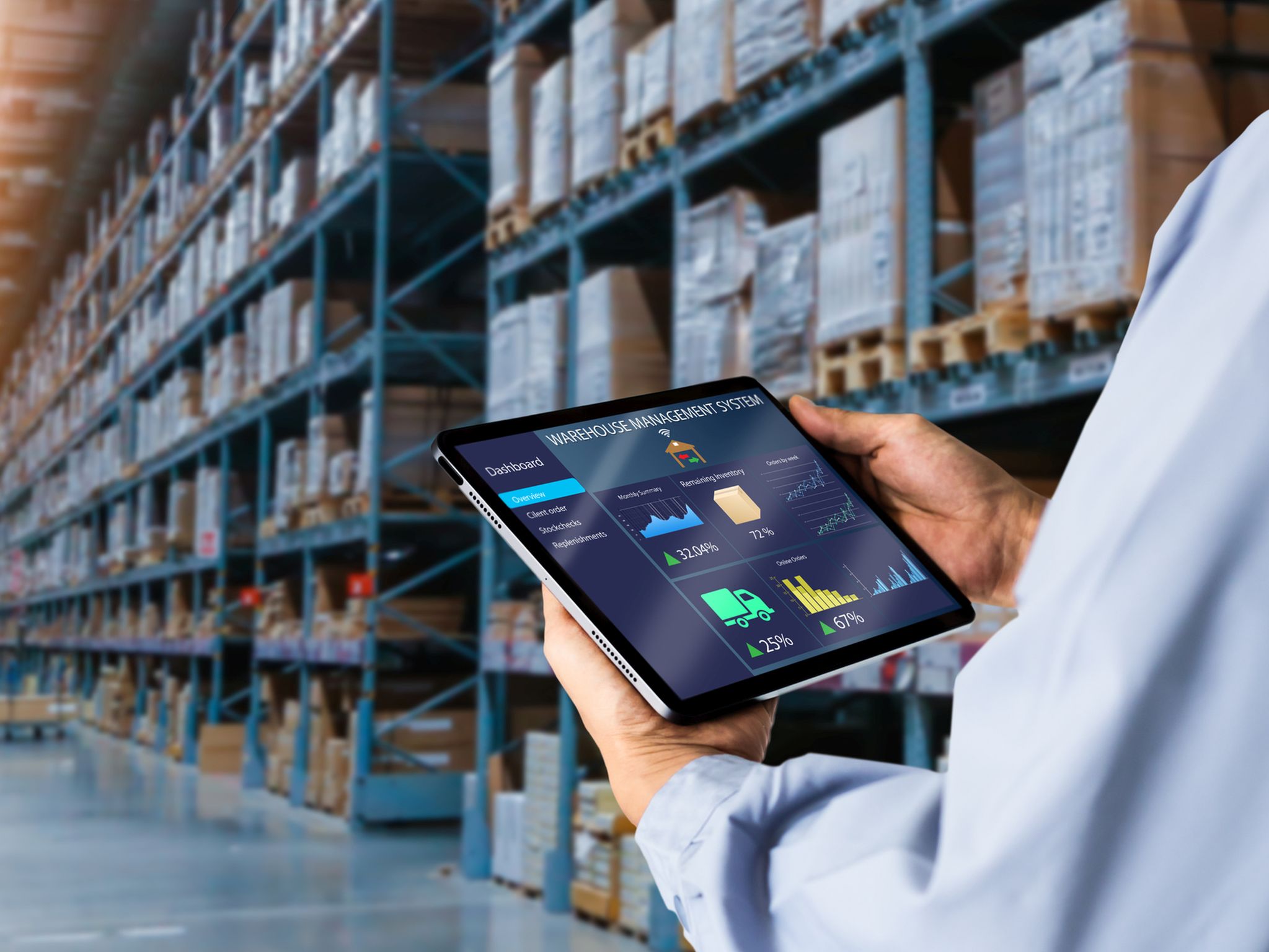 Smart Warehouse,Inventory management system concept.